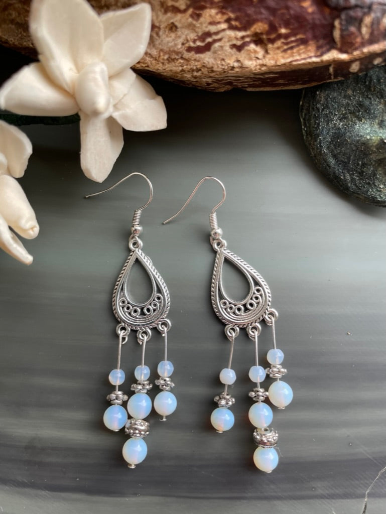 October Opal Earrings