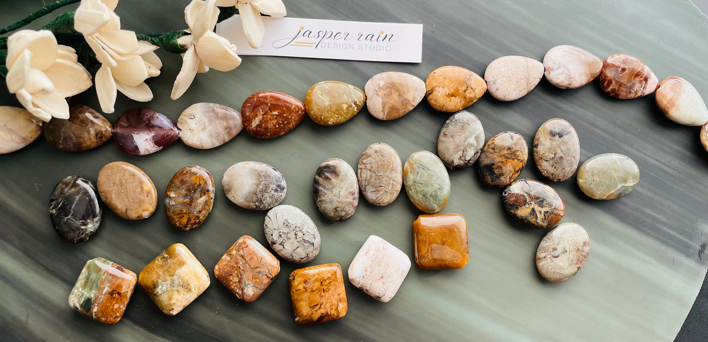 Rainforest Jasper wire-wrapped pendant necklace