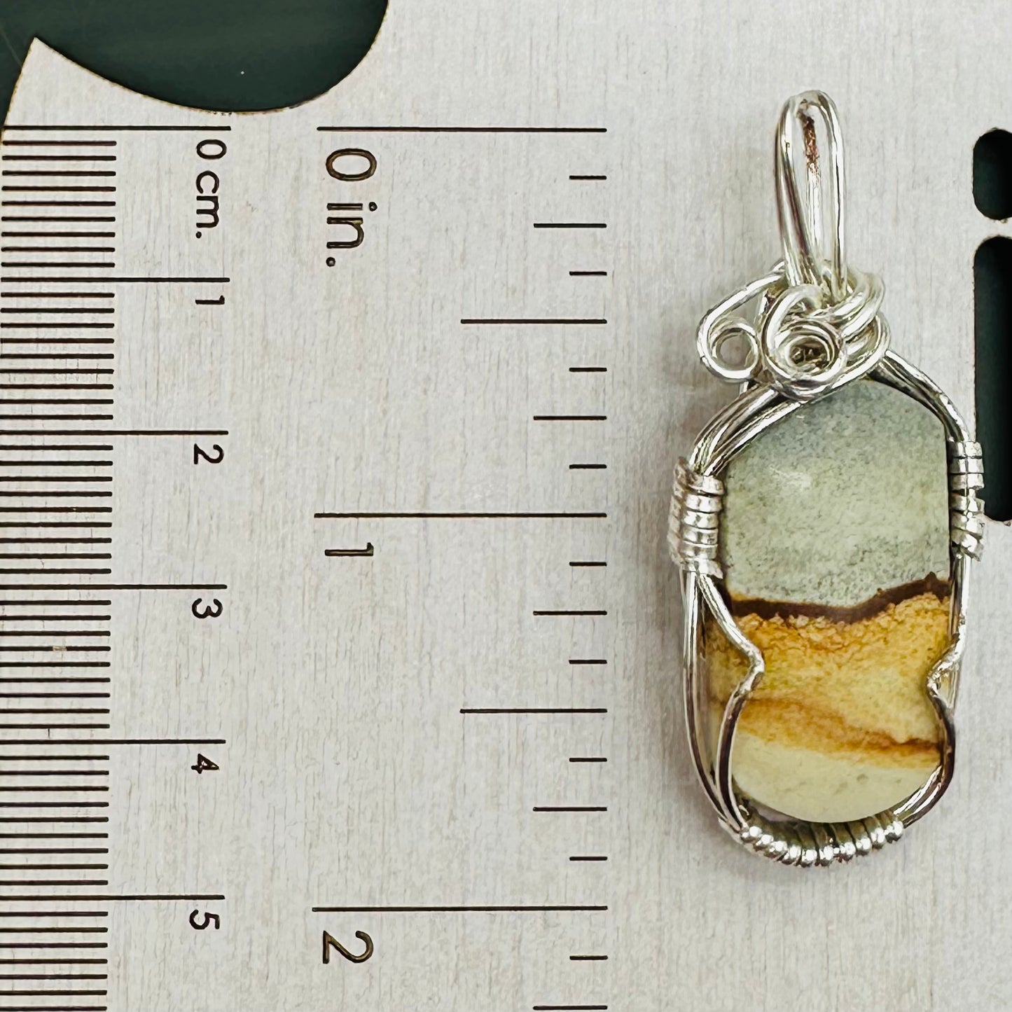 Horsethief picture Jasper oval pendant