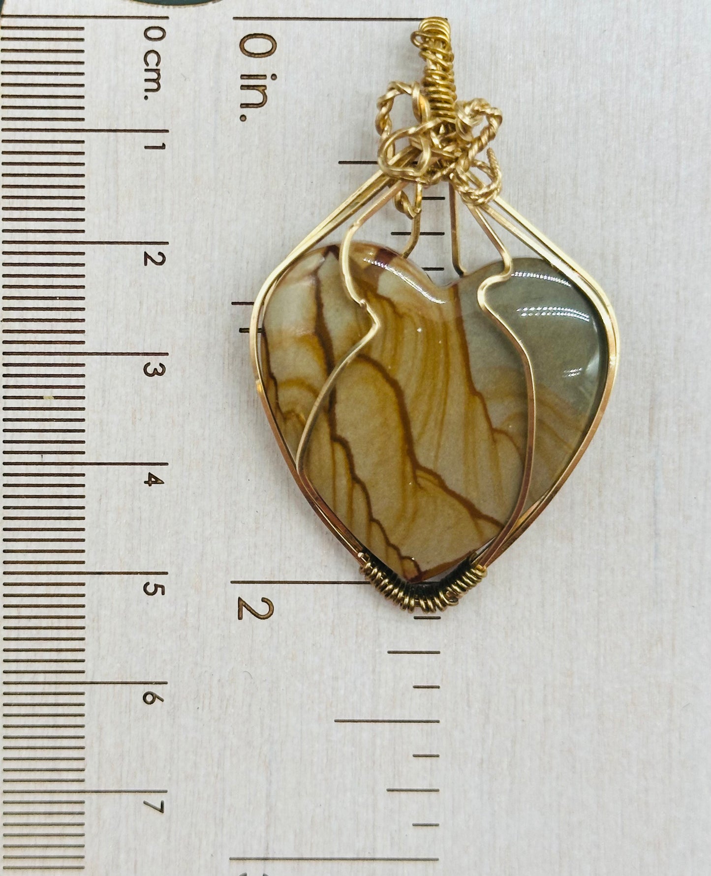 Owyhee picture Jasper heart pendant