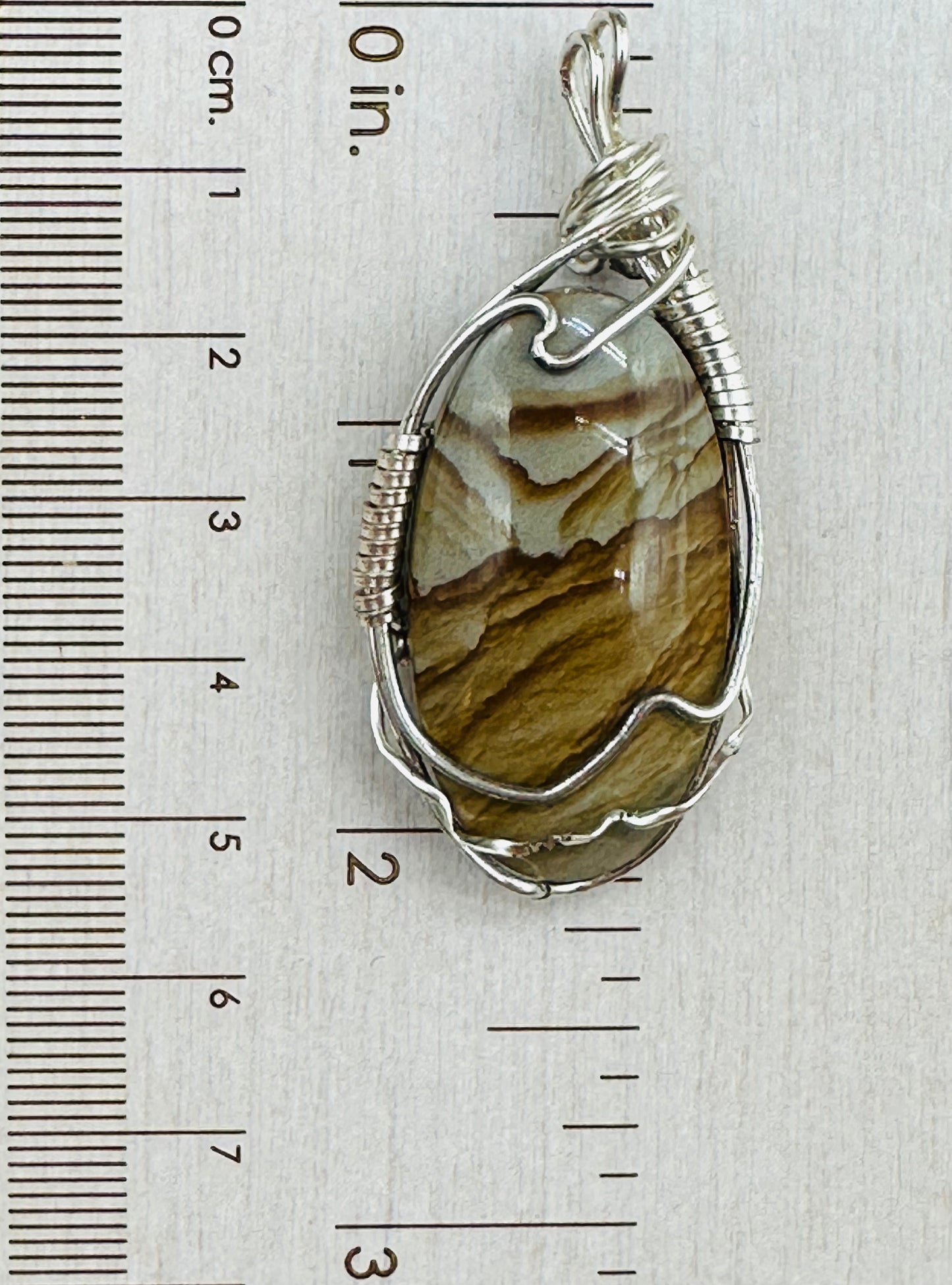Owyhee picture Jasper oval pendant