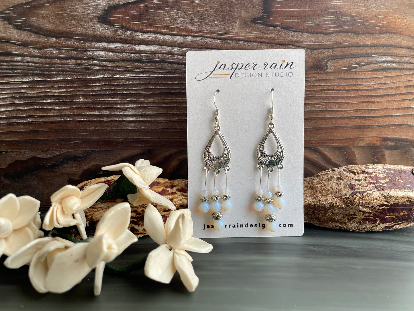 October Opal Earrings