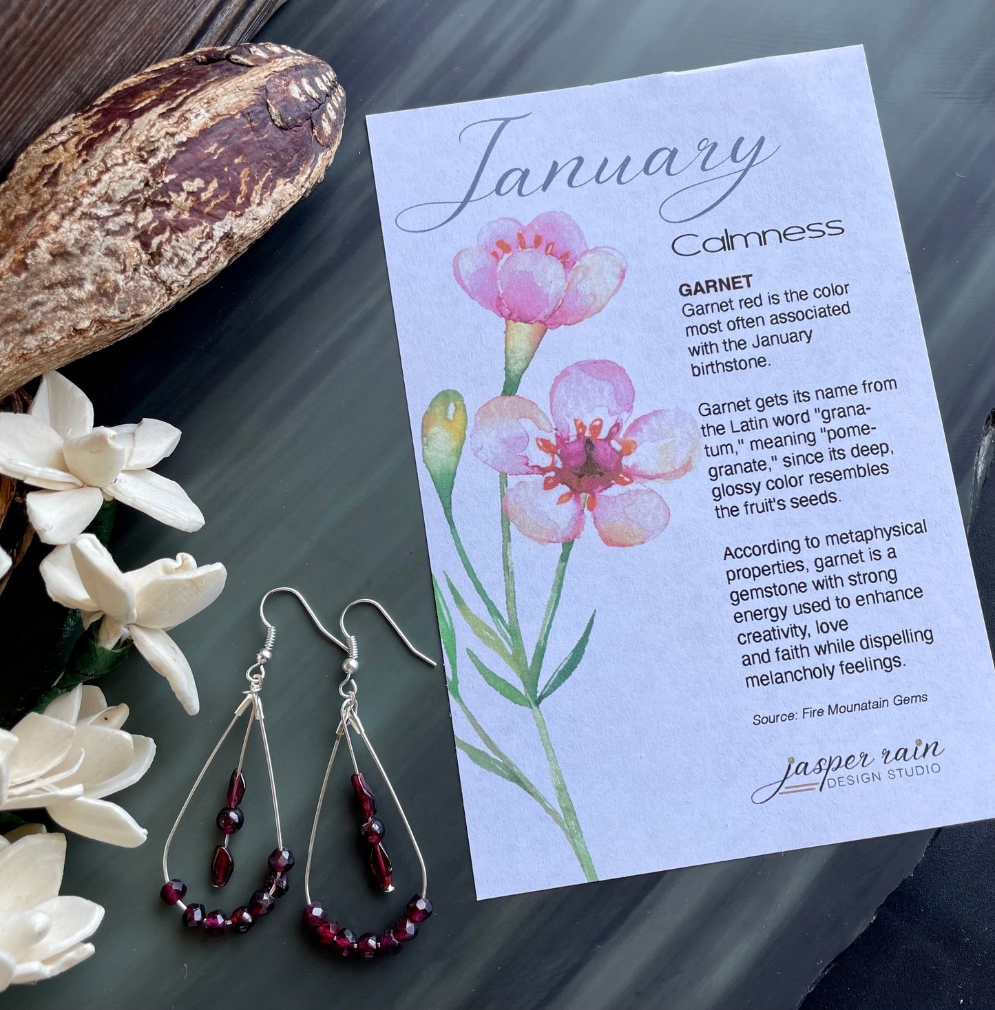 January Garnet earrings
