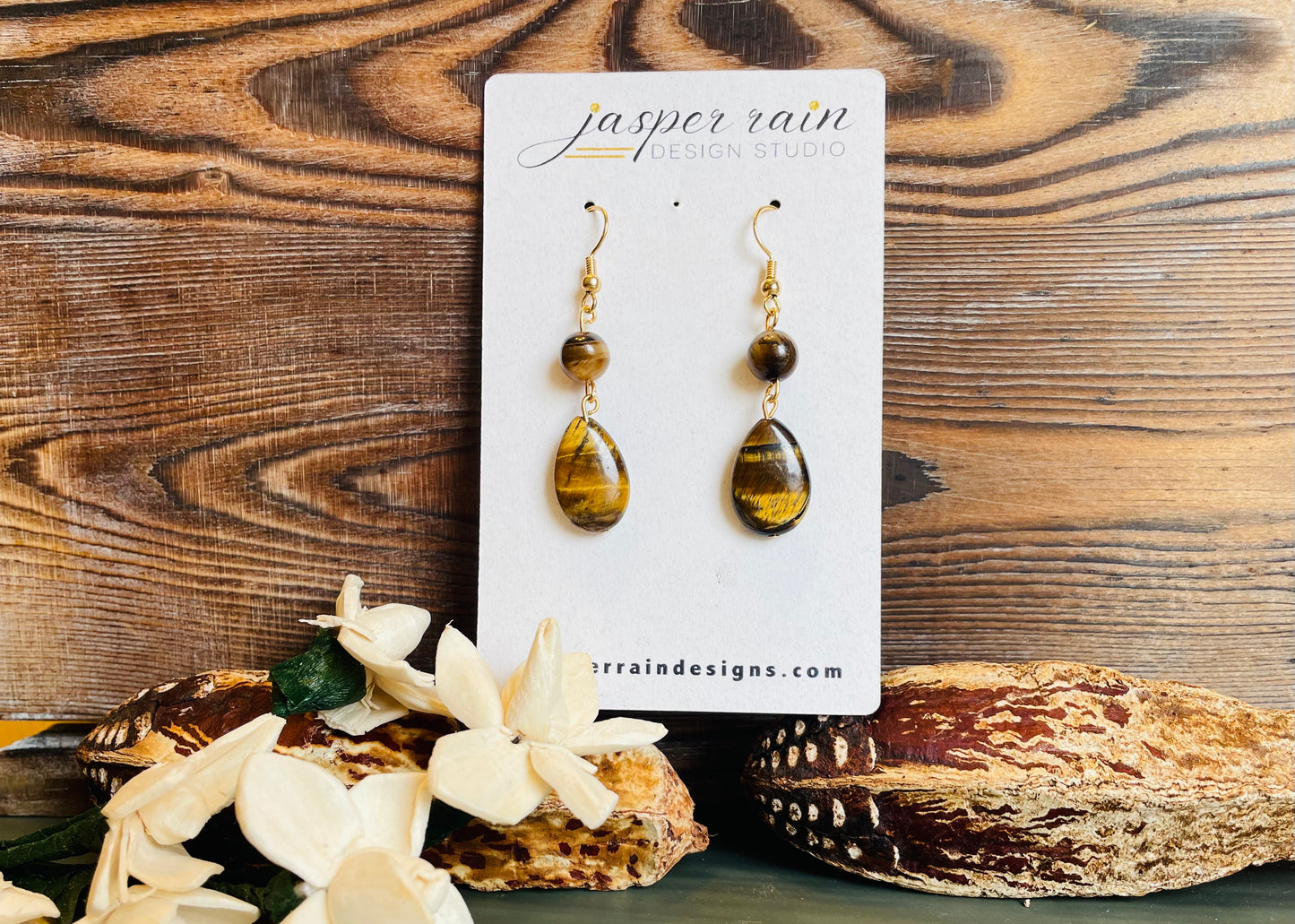 Tiger's Eye dangle earrings