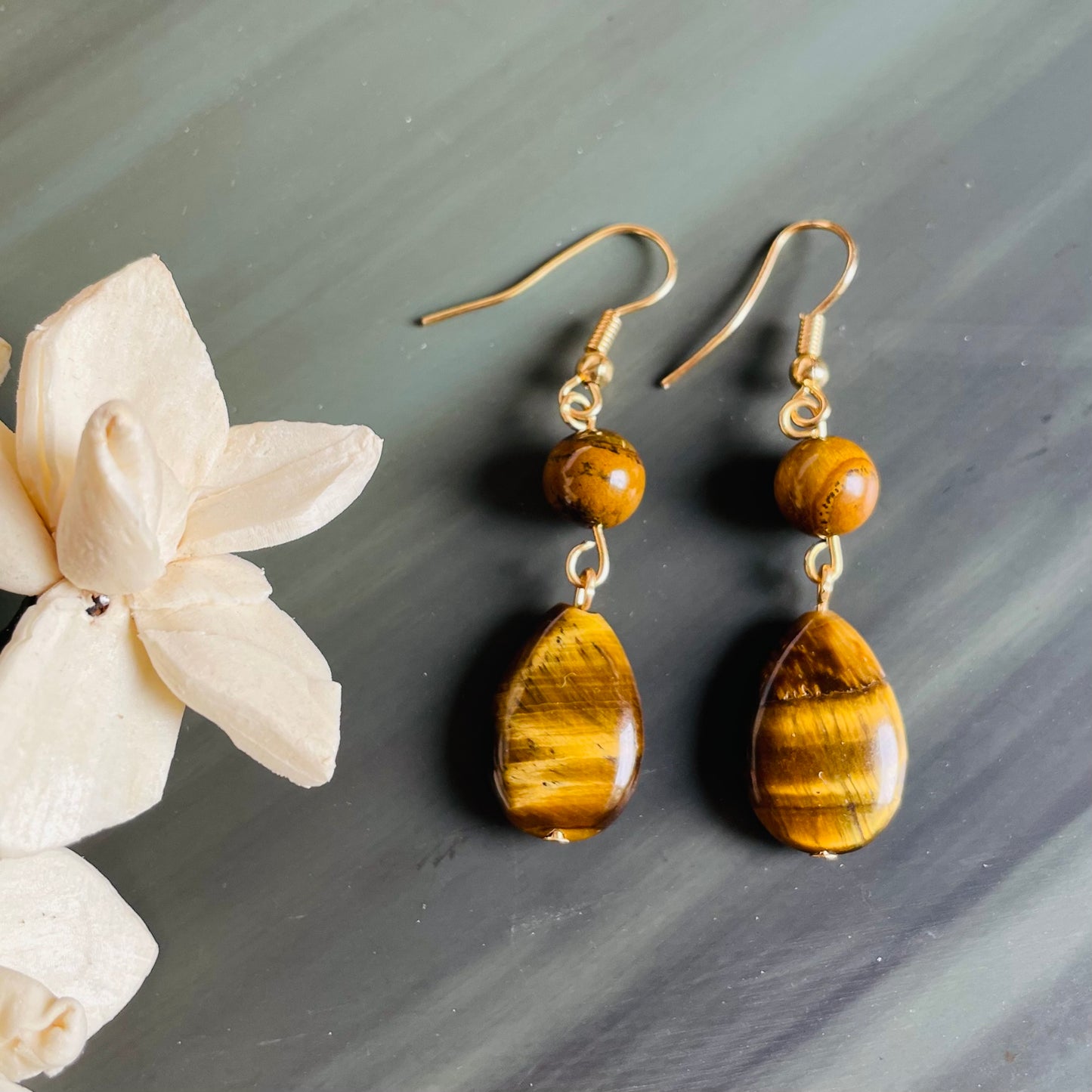 Tiger's Eye dangle earrings