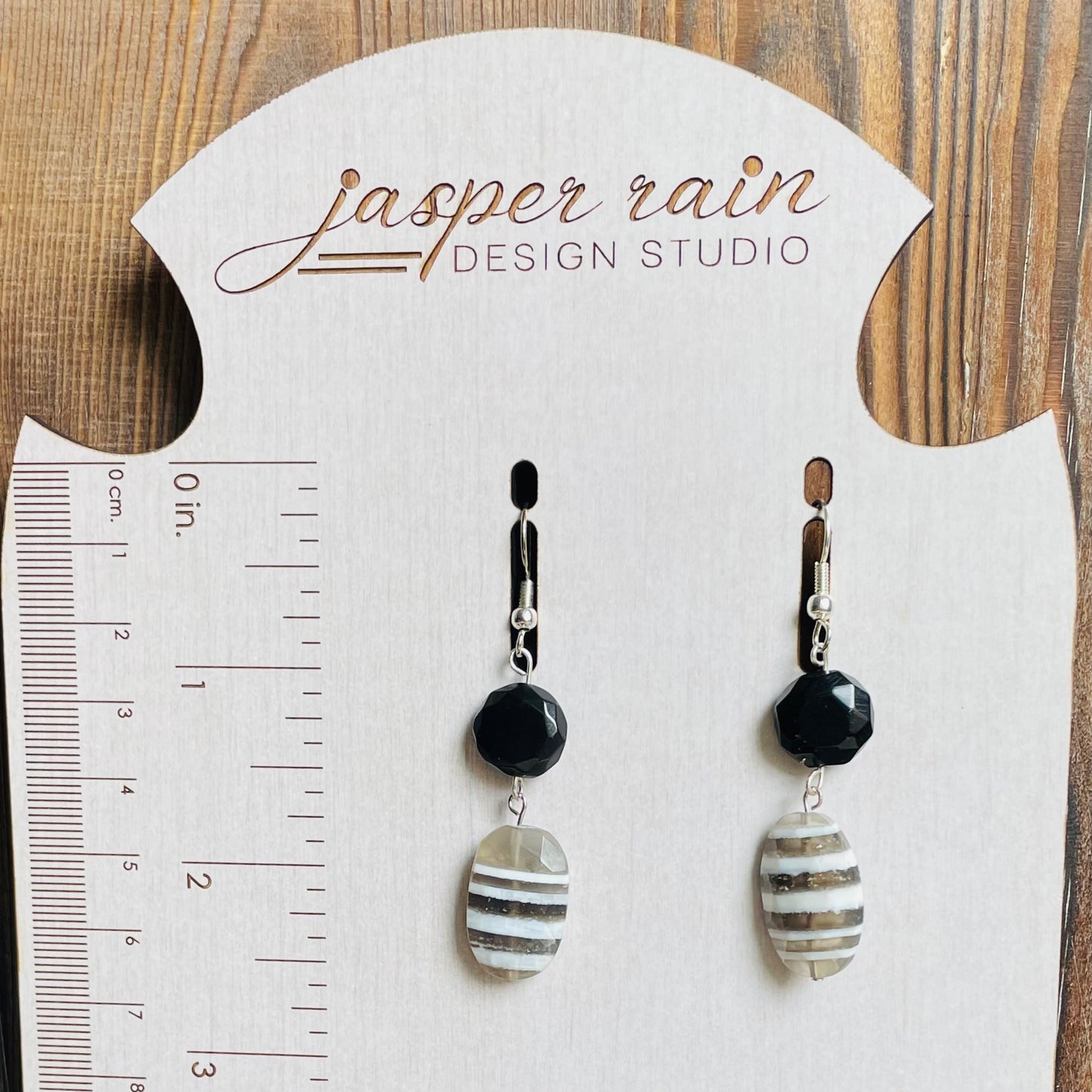 Blue Denim Opal and Rainbow Obsidian dangle earrings