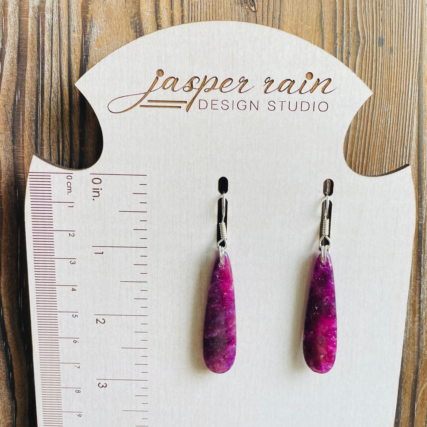 Natural Lepidolite quartz teardrops earrings