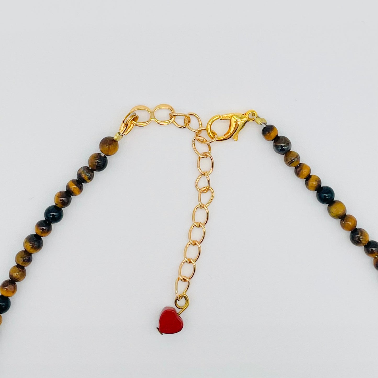 Natural Tiger's Eye and black Onyx gemstone necklace, adjustable