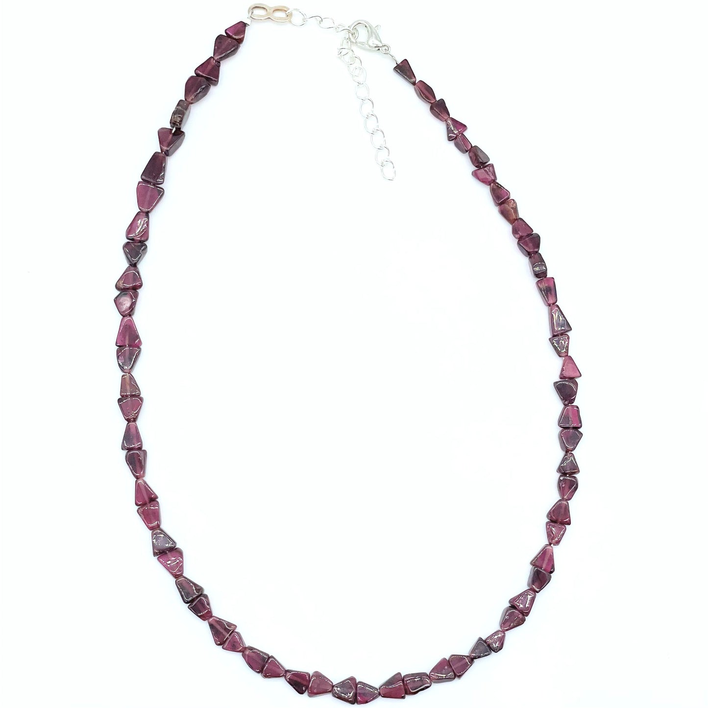 Dainty natural garnet necklace, adjustable