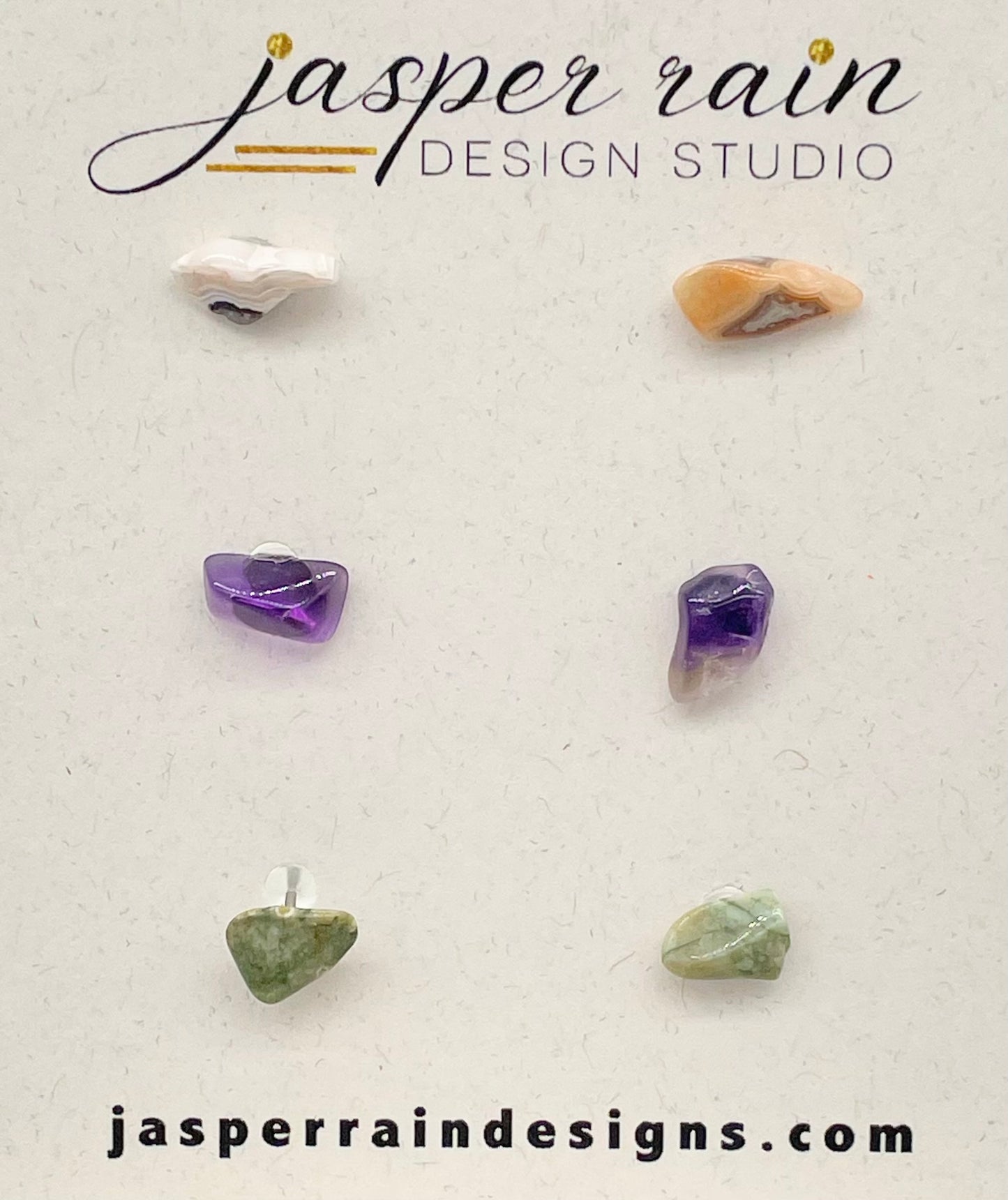 Gemstone stud earrings