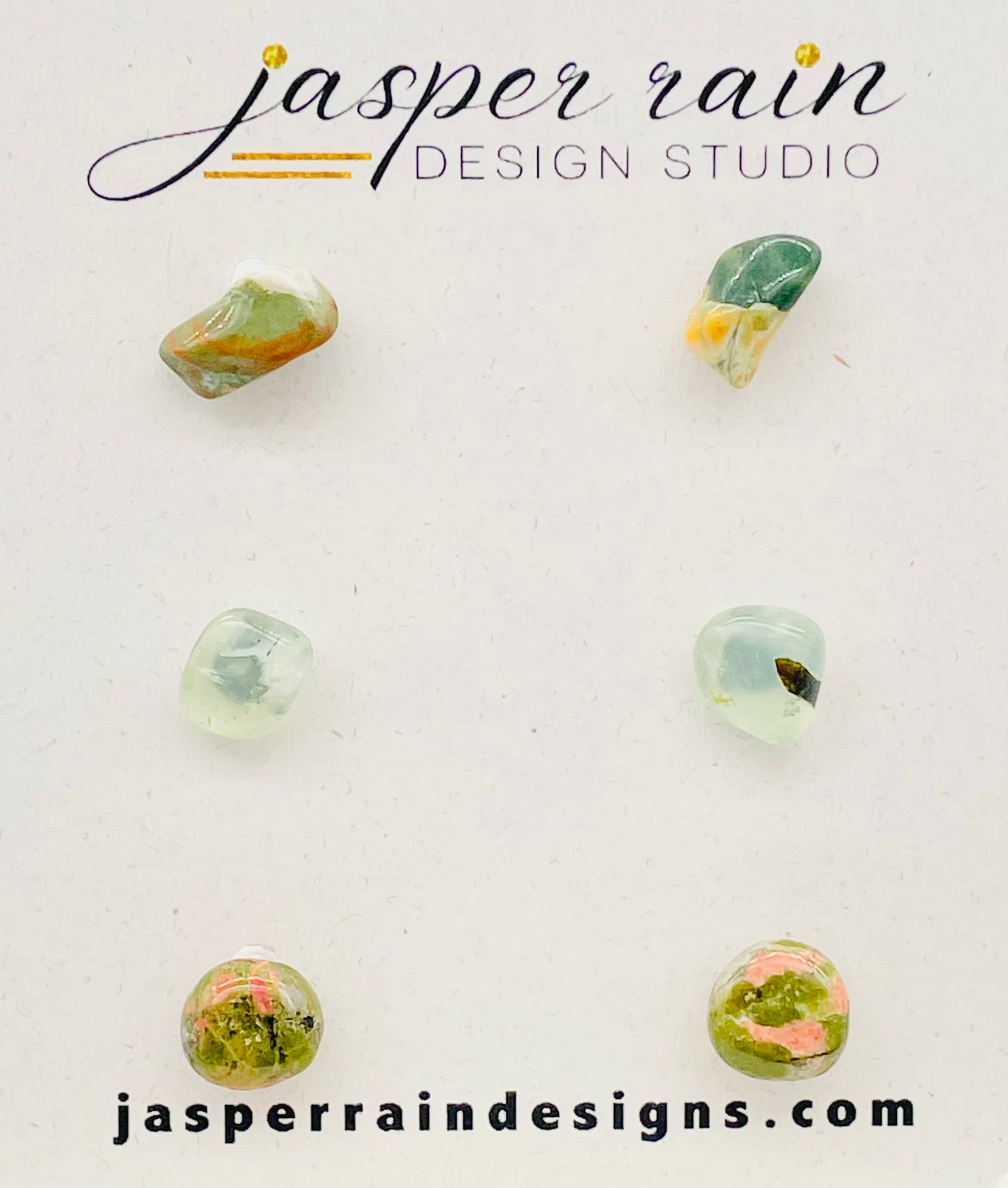 Gemstone stud earrings