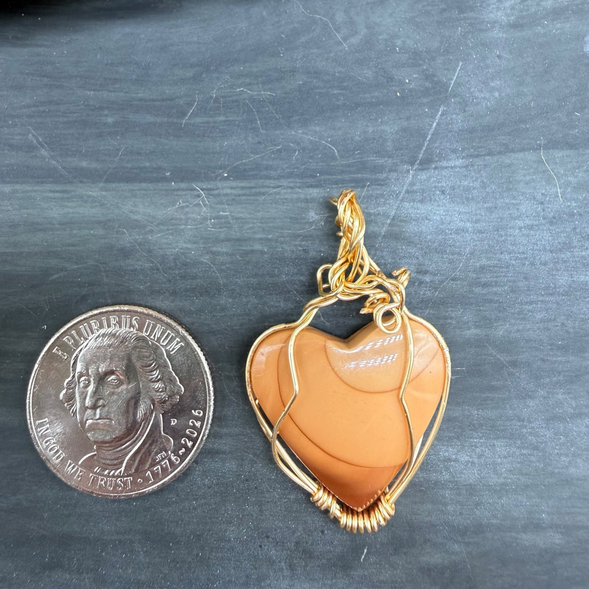 Rare Idaho Bruneau Jasper Heart Pendant | Gold Wire Wrapped Gemstone Jewelry