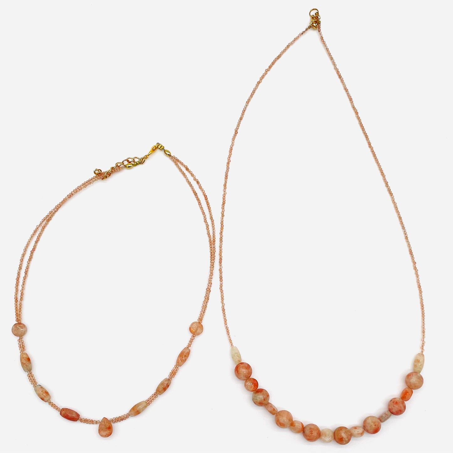 Sparkling Sunstone dainty necklace, adjustable