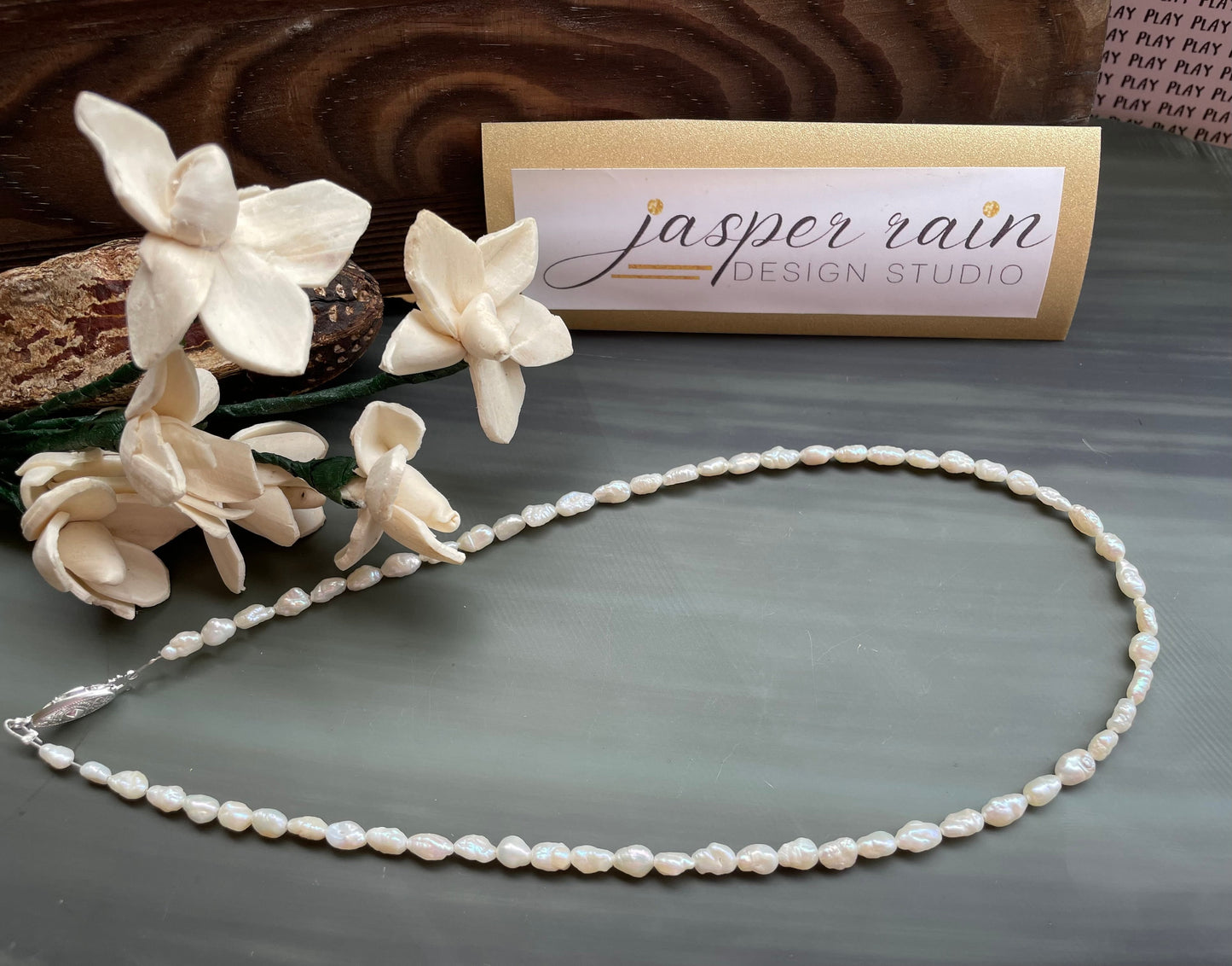 Natural Freshwater Pearl Necklaces, chose your size: handmade