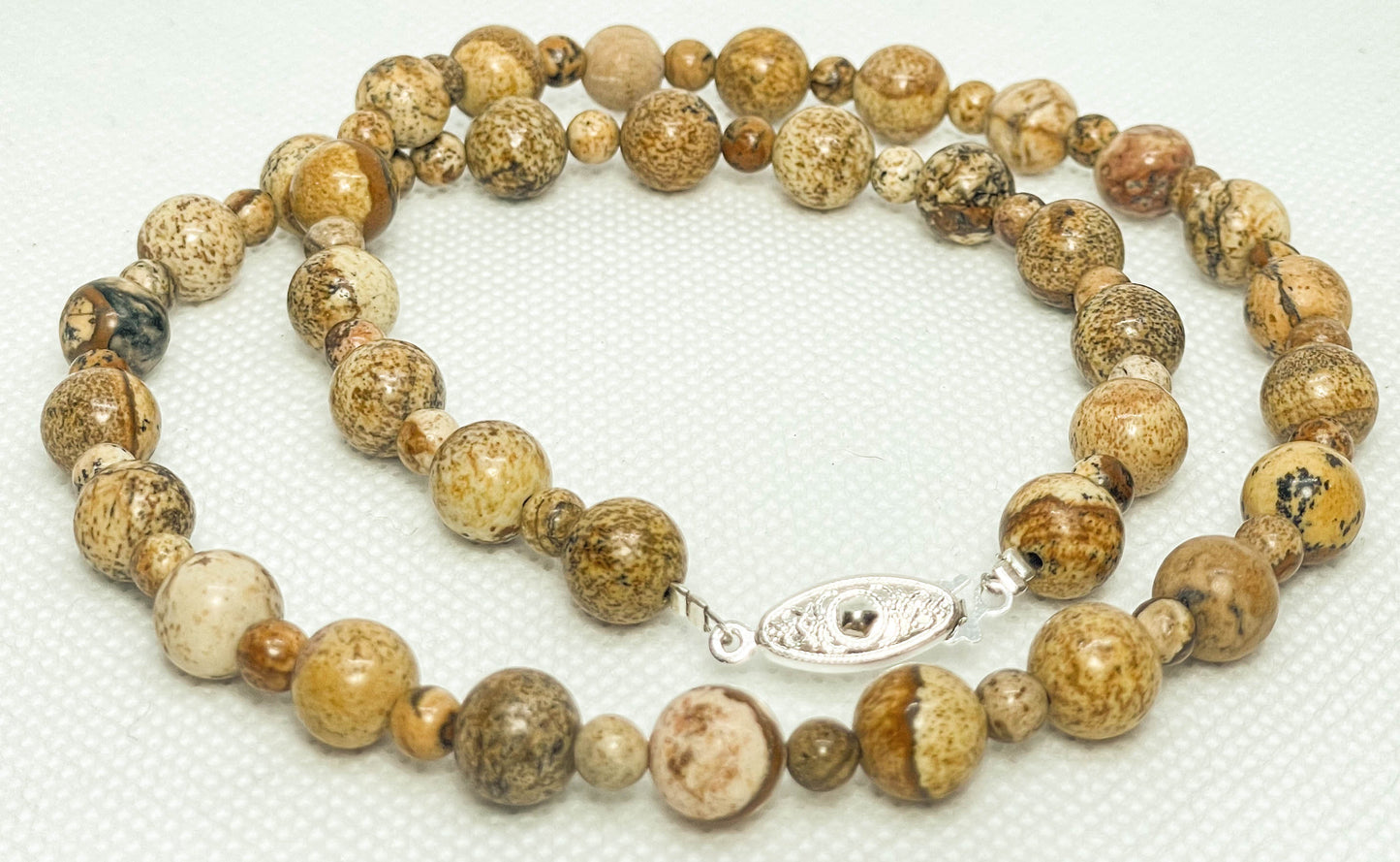 Natural Picture Jasper beaded handmade necklace