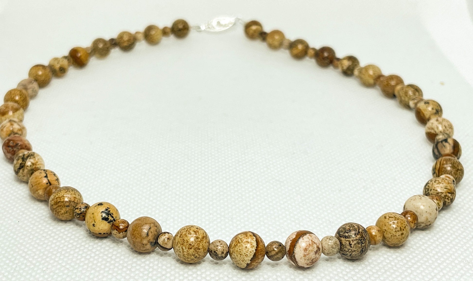 Natural Picture Jasper beaded handmade necklace