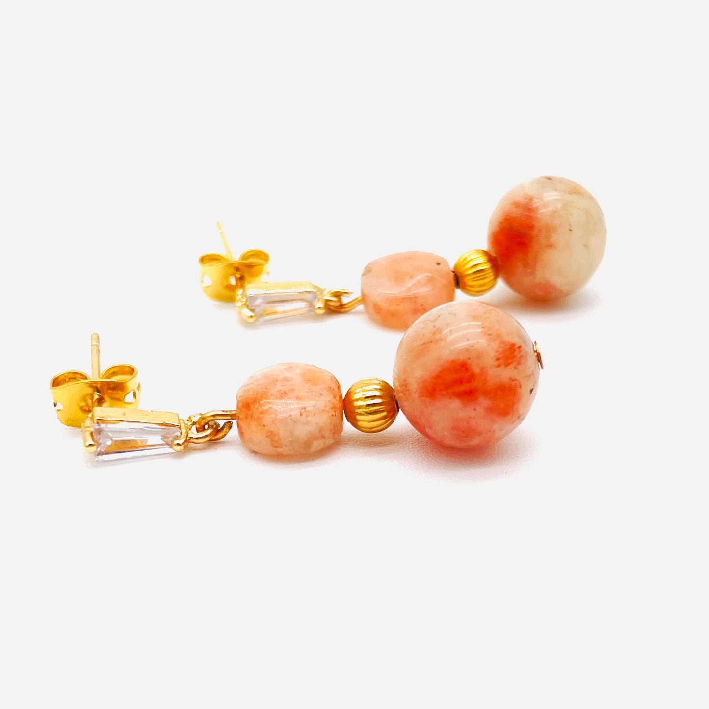 Sparkling Sunstone earrings with