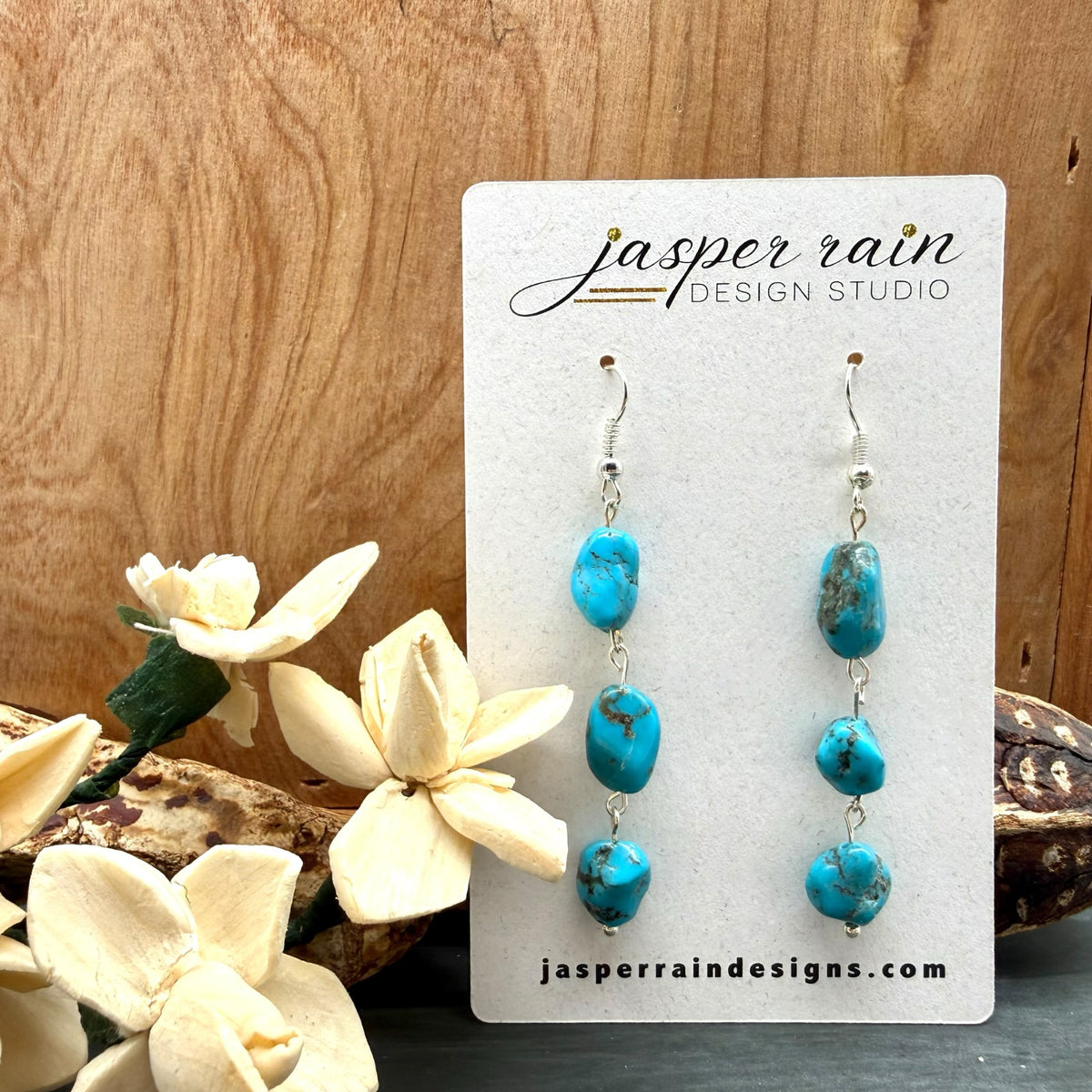 Turquoise Nugget Long Dangles