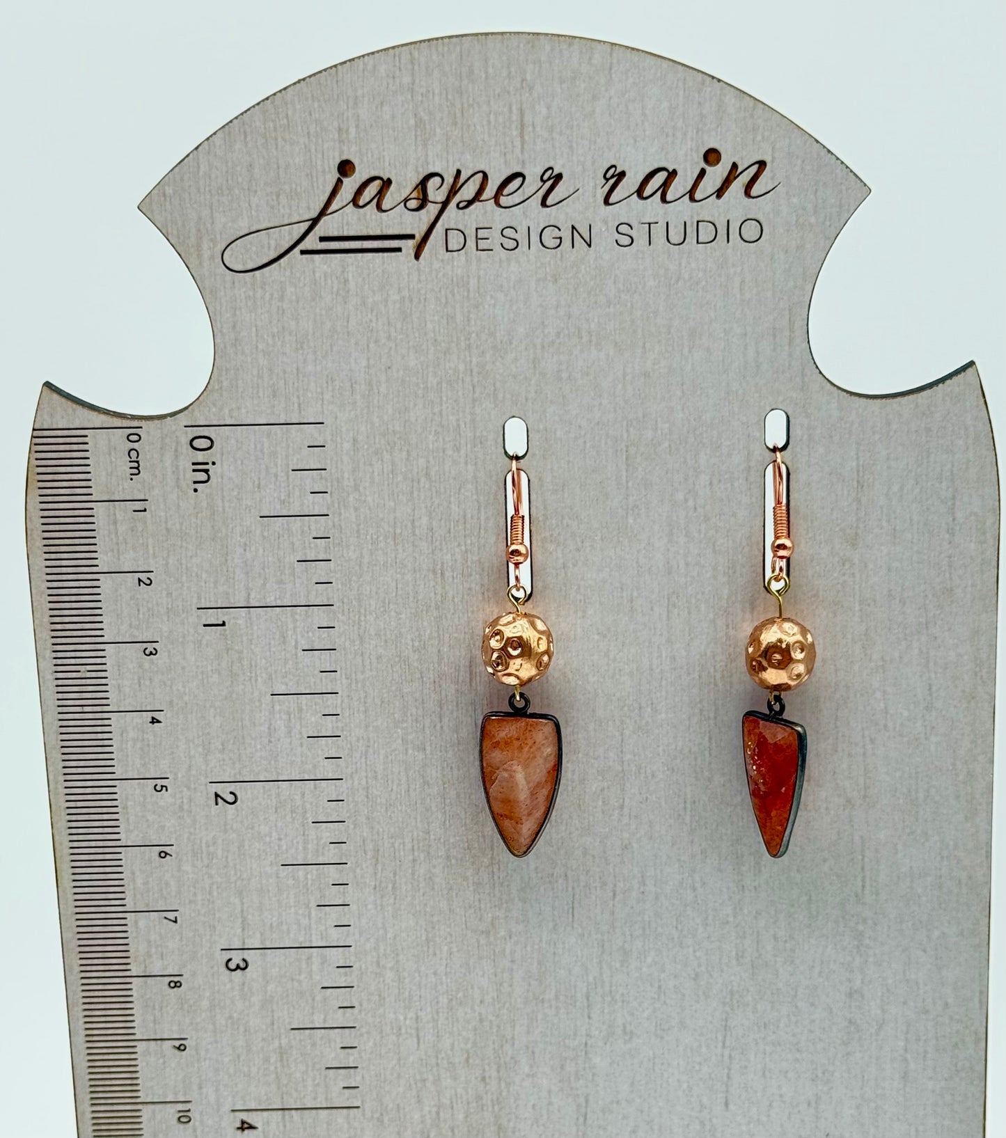Sunstone and Rose Gold earrings