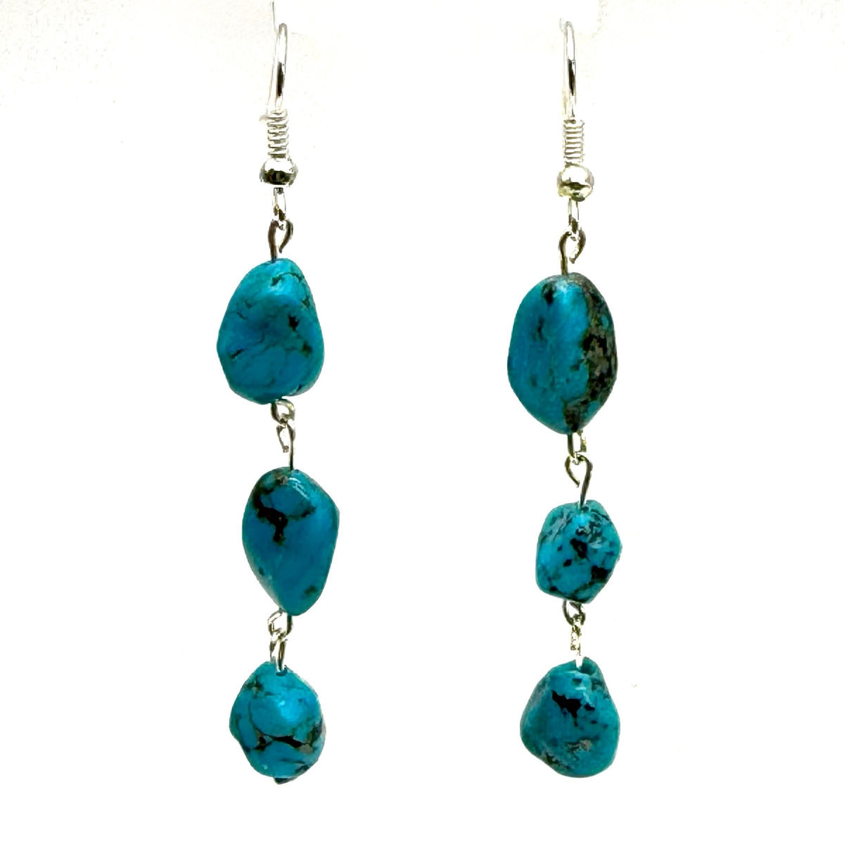 Turquoise Nugget Long Dangles