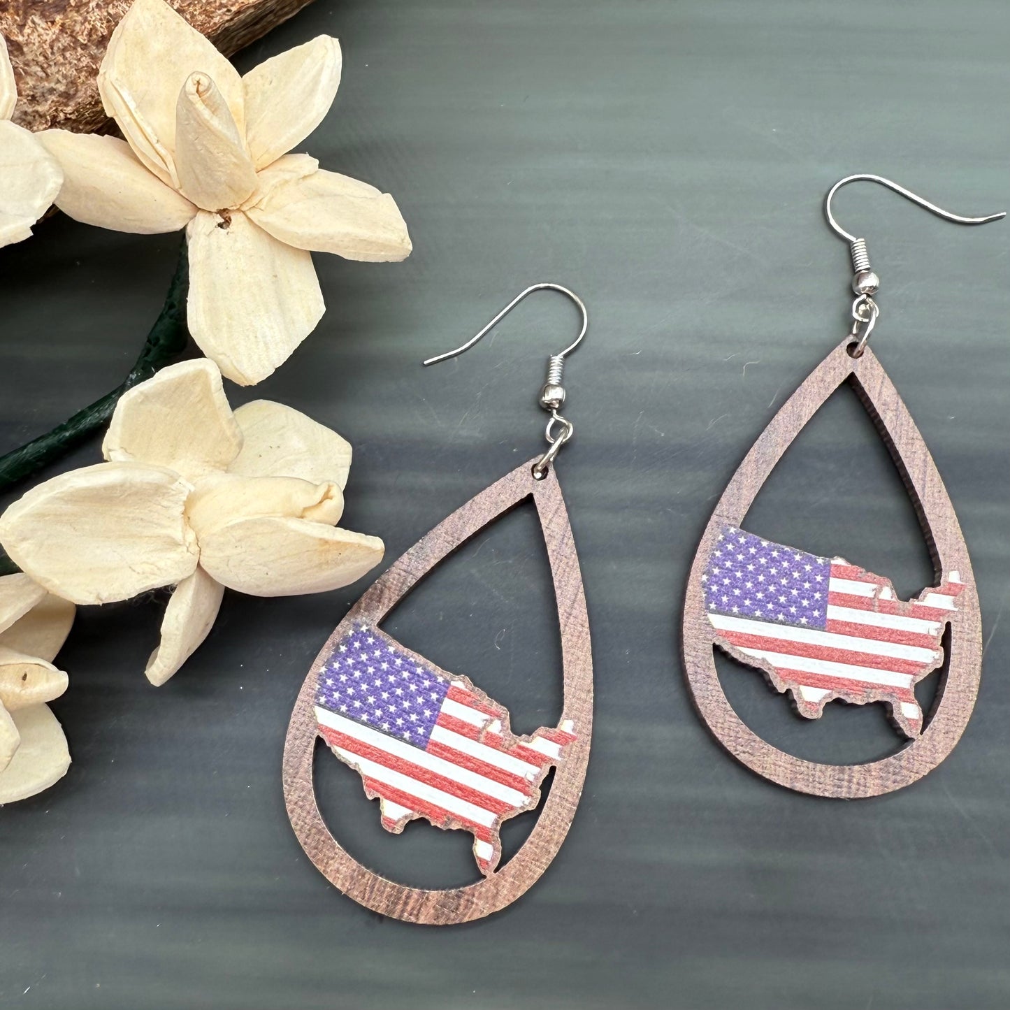 American Flag earrings- CLEARANCE