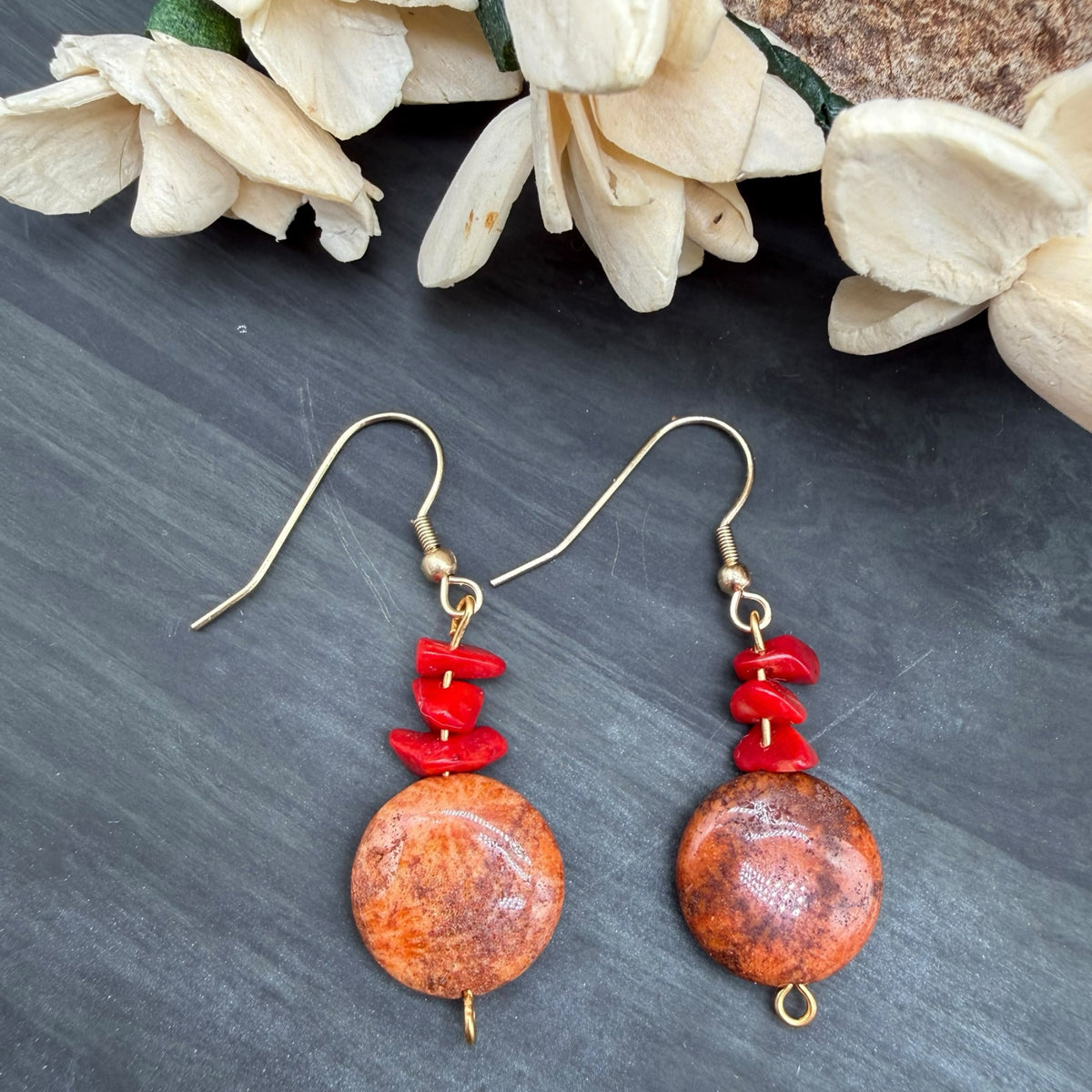 Coral and Red Jasper One-Of-A-Kind Necklace