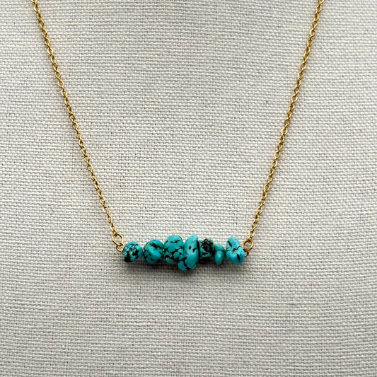 Natural Turquoise Chip Necklace