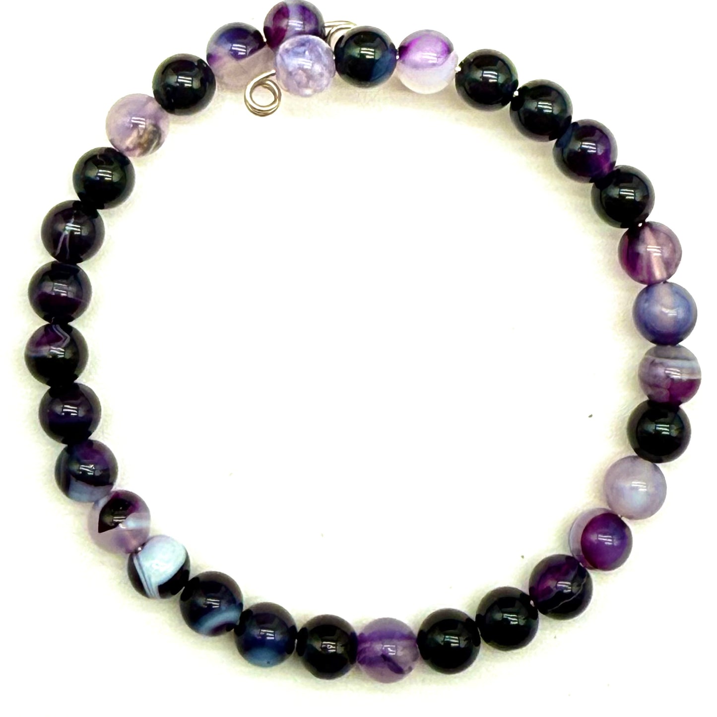 Purple Agate memory wire braclet