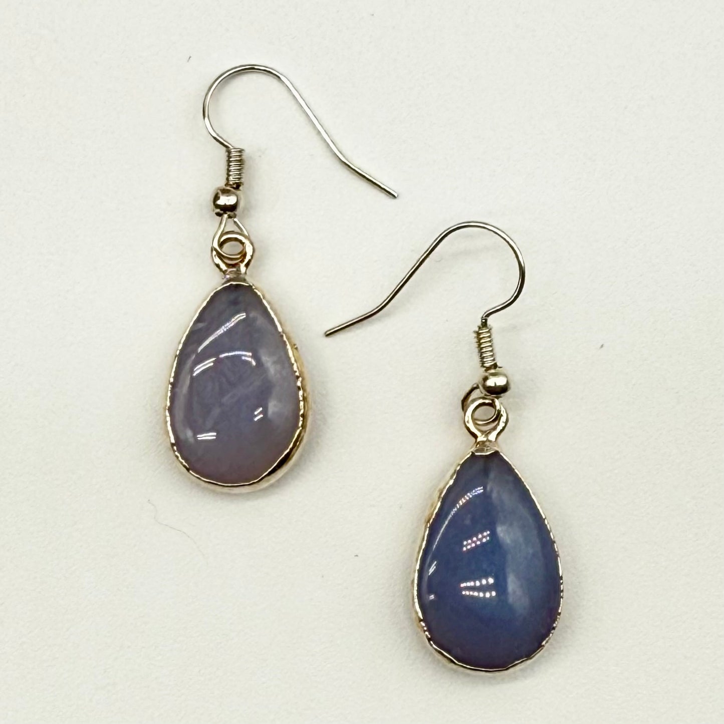 Blue  Chalcedony stone earrings in silver