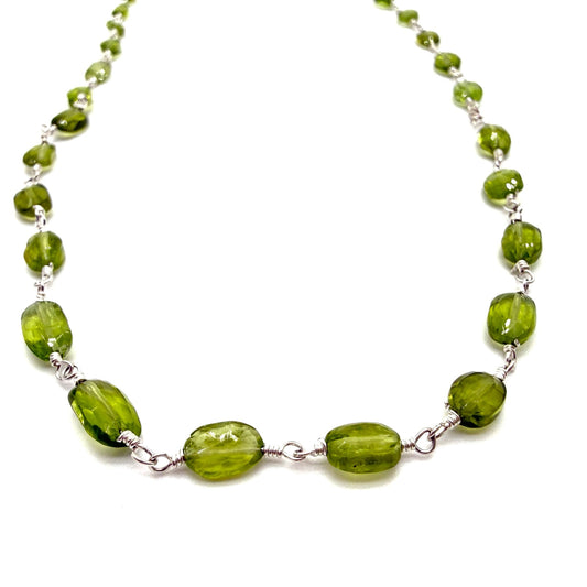 Peridot Crystal wire-wrapped Necklace
