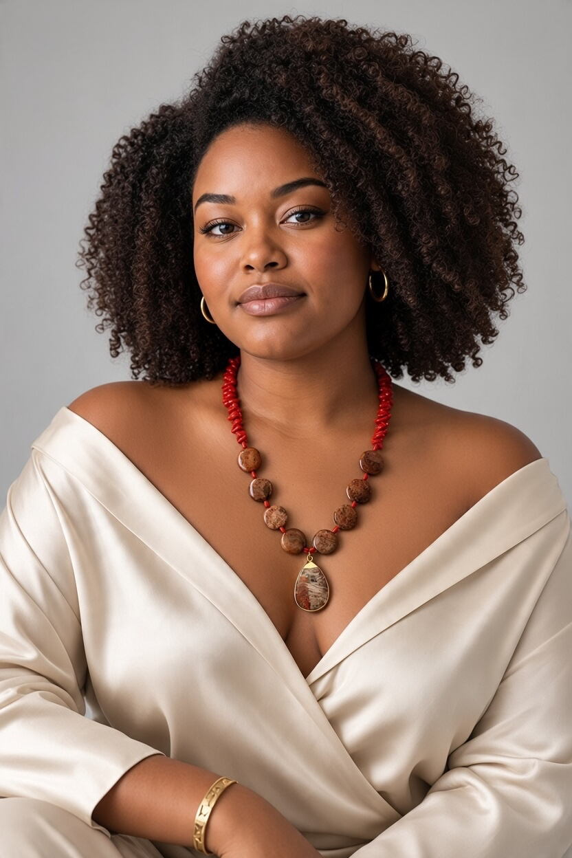 Coral and Red Jasper One-Of-A-Kind Necklace