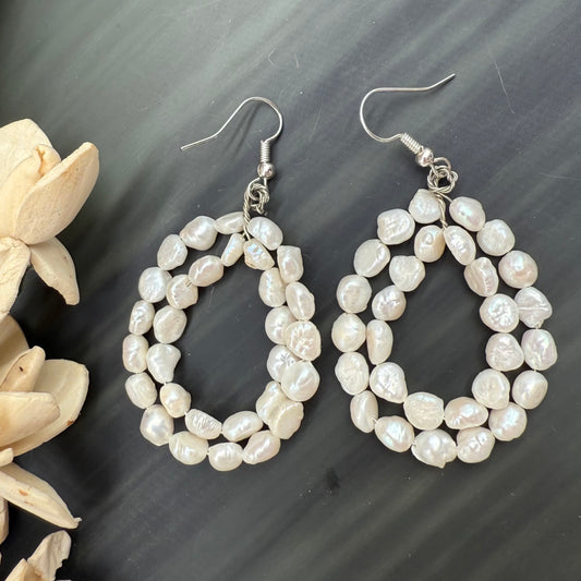 Pearl hoop earrings