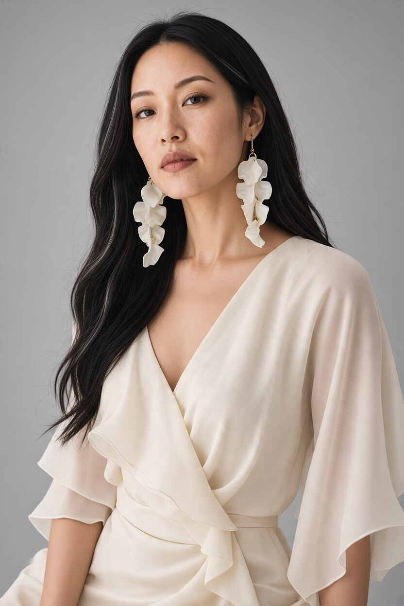 Stunning Pedals - Long Resin Dangle Earrings- 3 color options