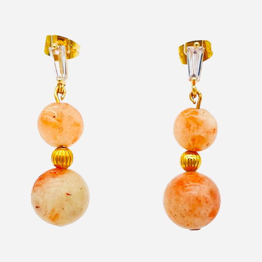 Sparkling Sunstone earrings with