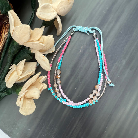 Vibrant Beaded Bracelets, adjustable