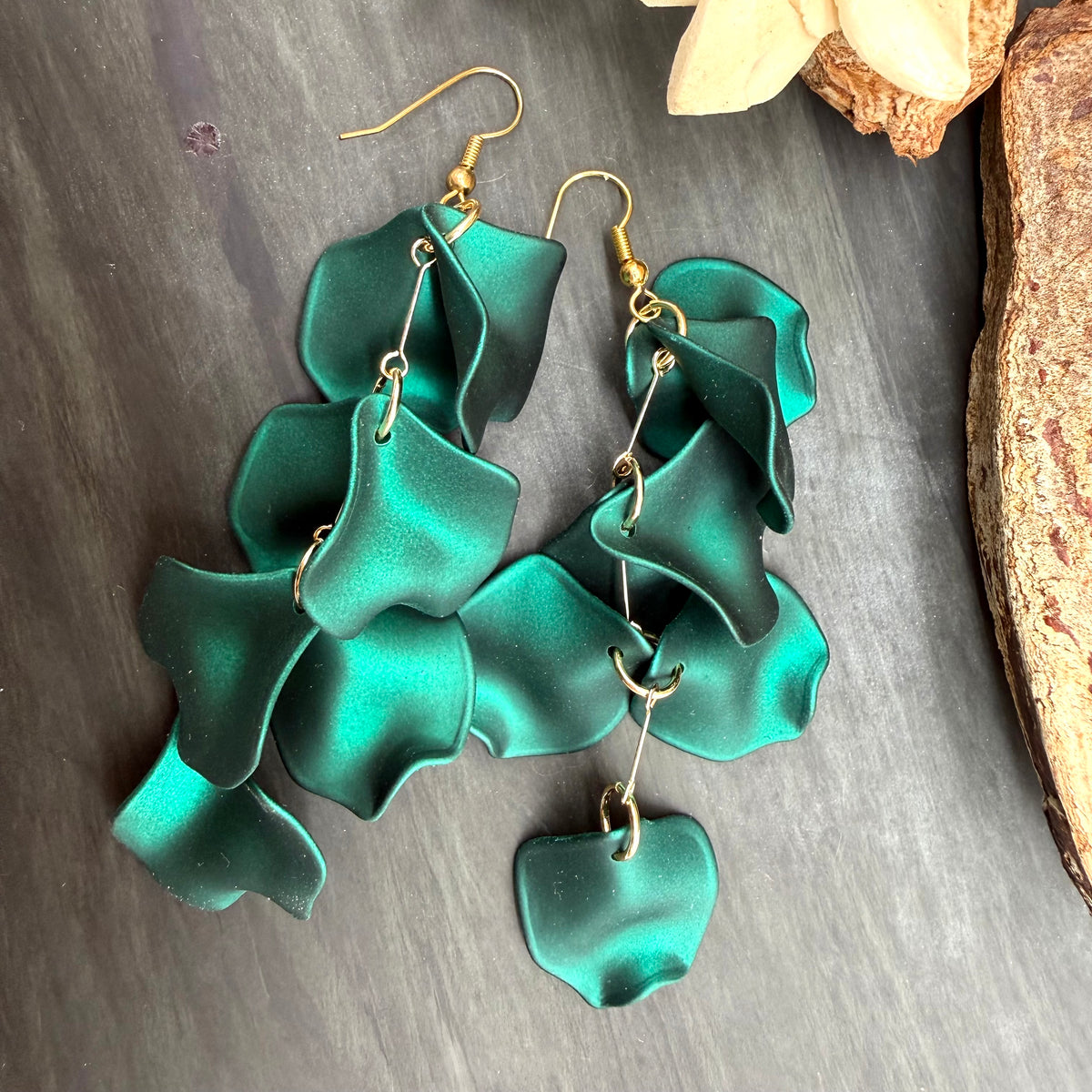 Stunning Pedals - Long Resin Dangle Earrings- 3 color options