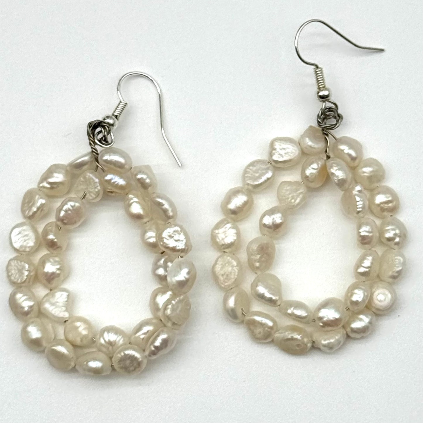 Pearl hoop earrings