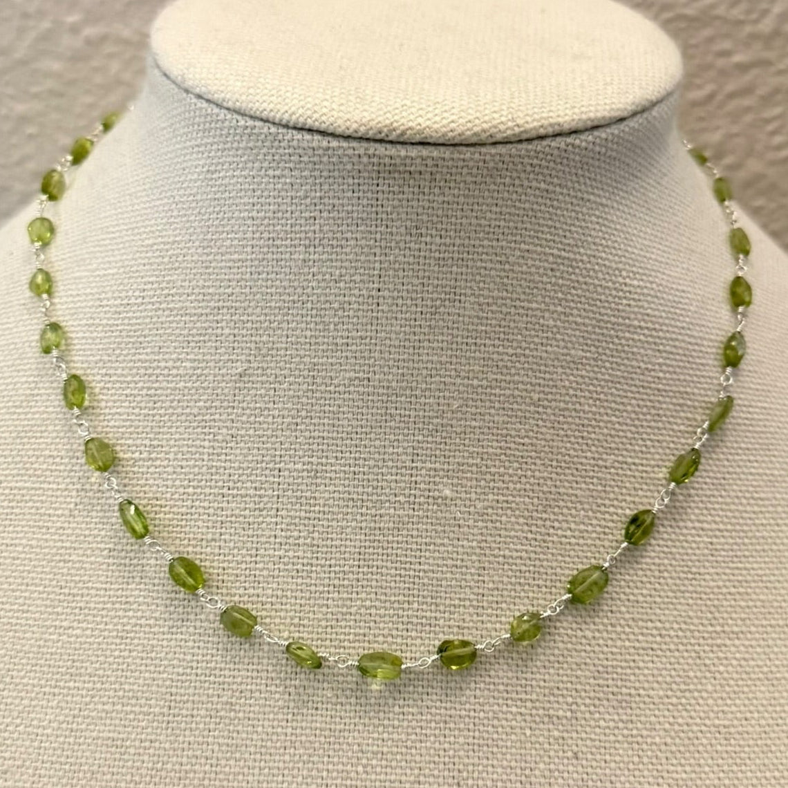Peridot Crystal wire-wrapped Necklace