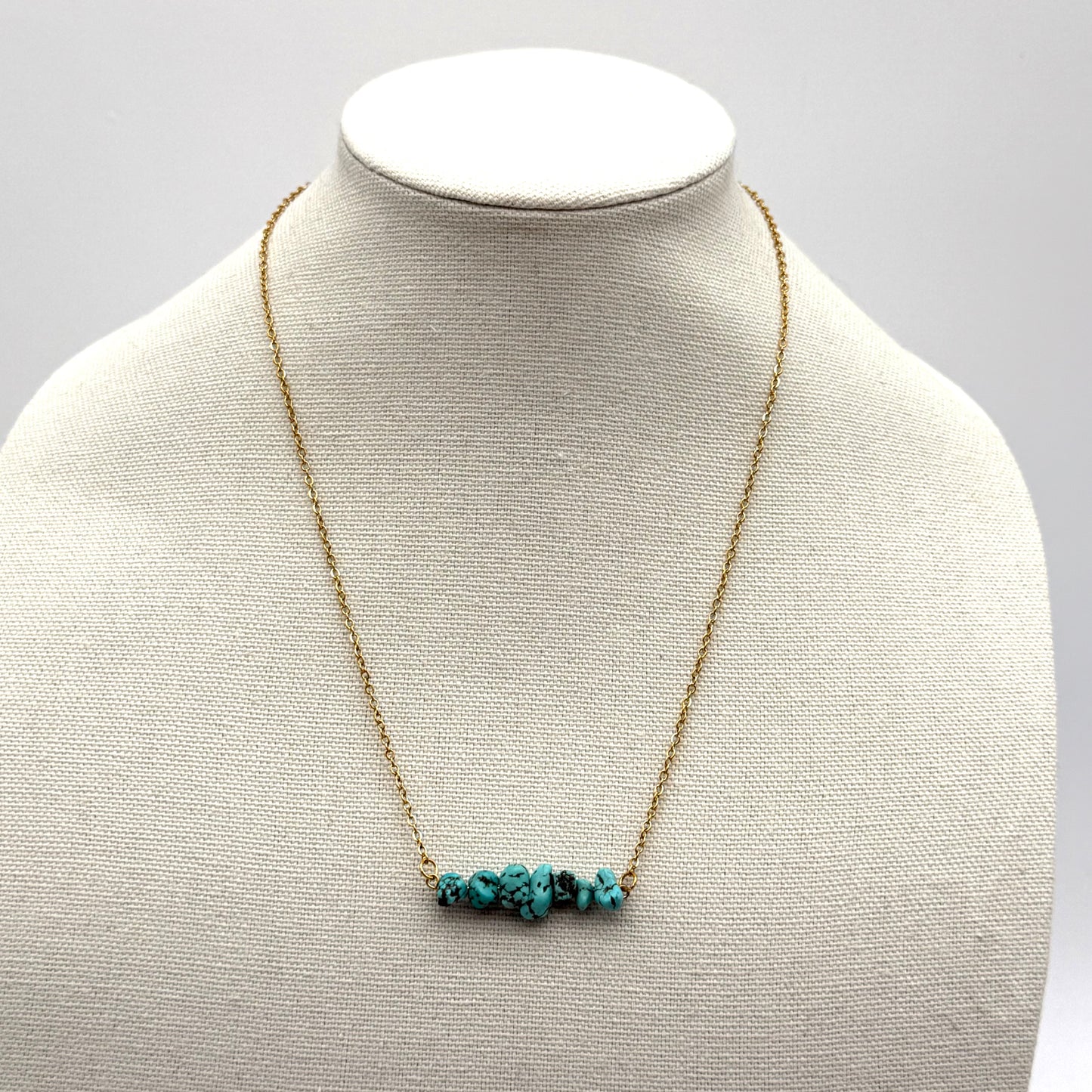 Natural Turquoise Chip Necklace