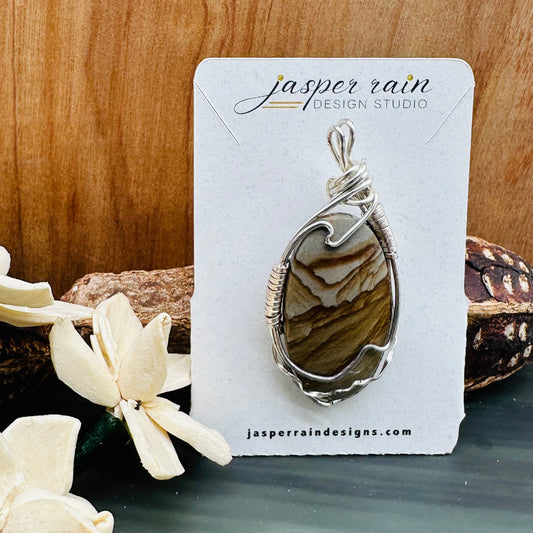 Owyhee picture Jasper oval pendant