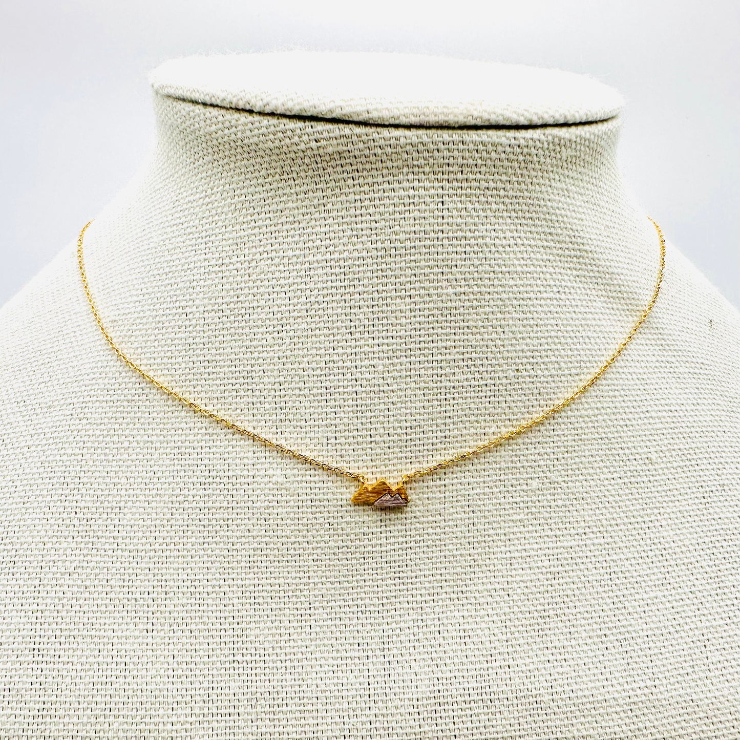 Dainty mountain necklace- 18K Gold Dipped