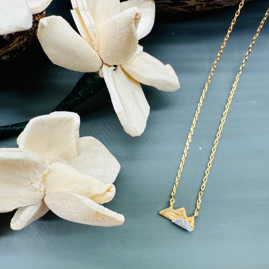 Dainty mountain necklace- 18K Gold Dipped