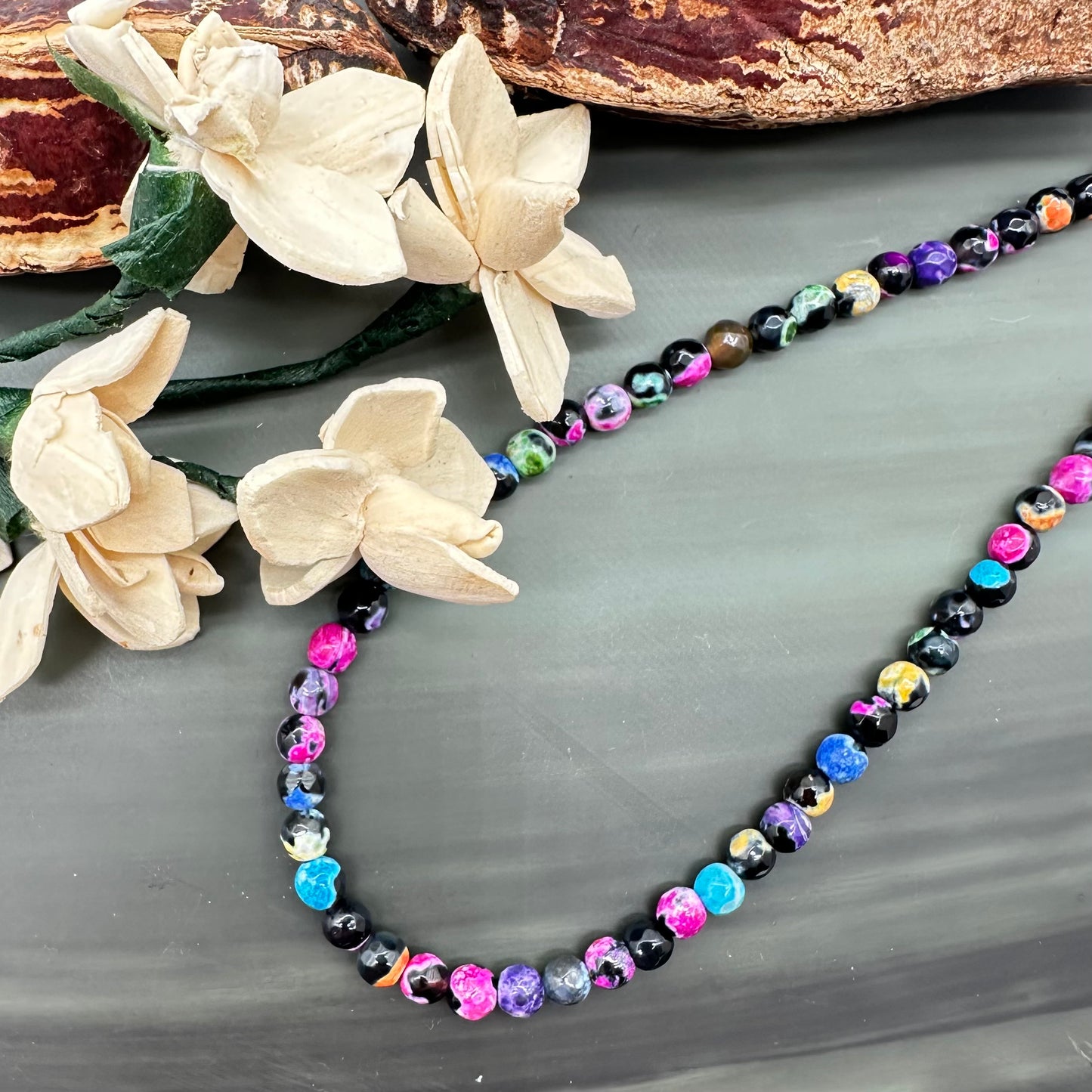 Colorful Tibetan Agate Stone Necklace