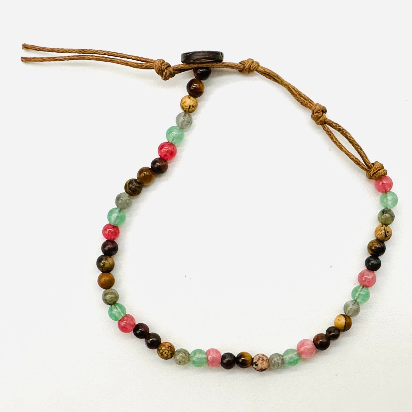 Gemstone bracelet, adjustable