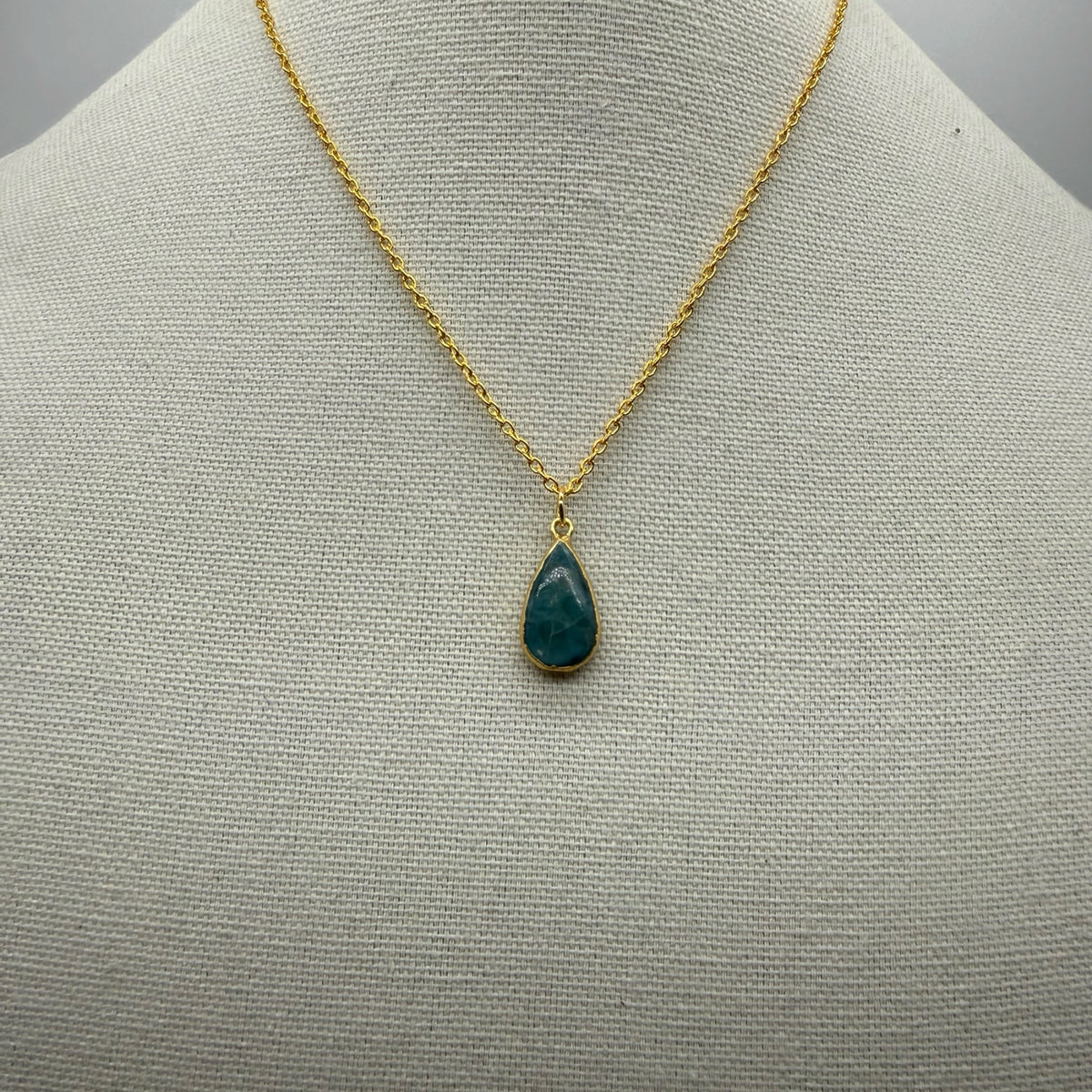 Larimar Pendant Necklace Long