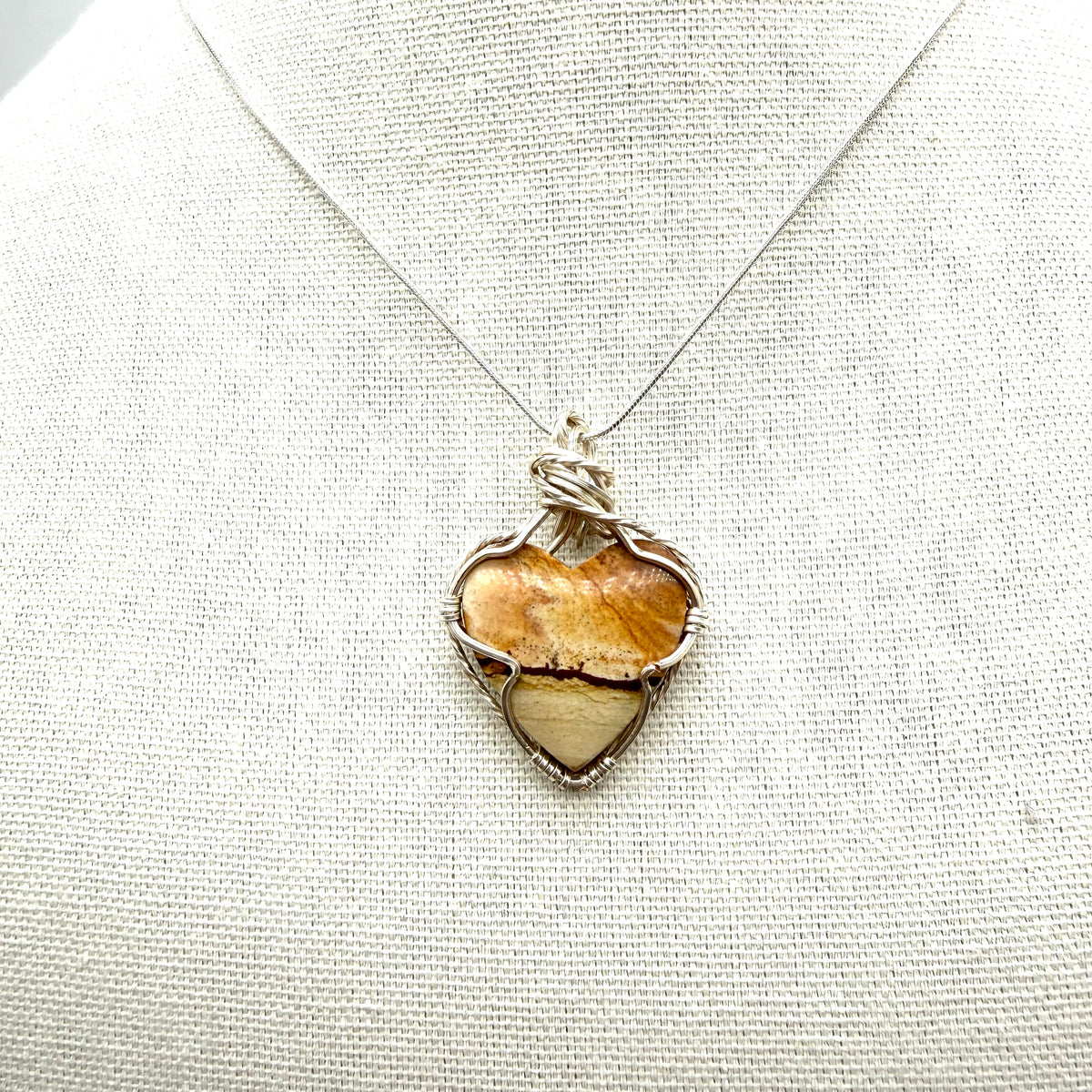 Chicken Track Jasper heart silver pendant- a little piece of the Wild West