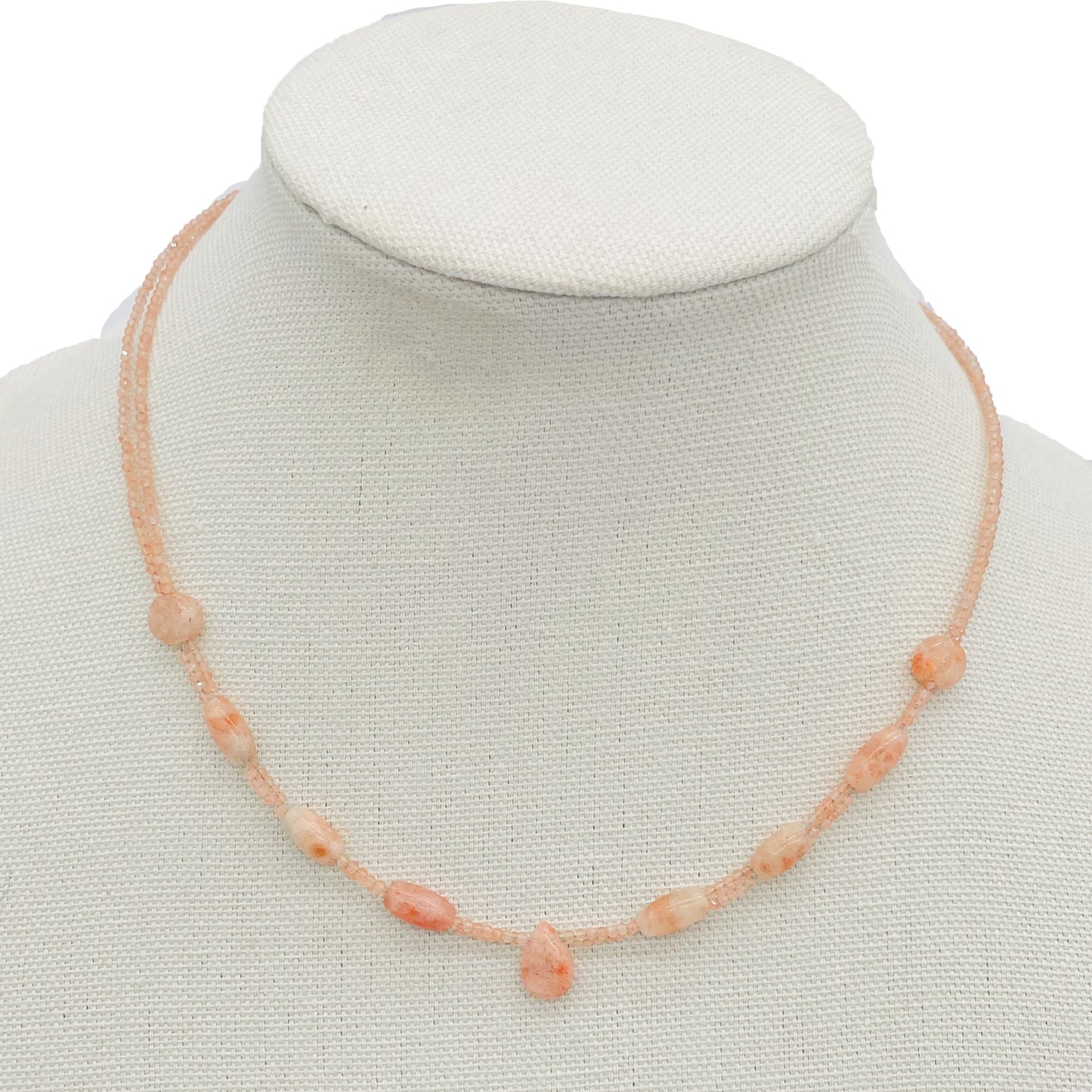 Sparkling Sunstone dainty necklace, adjustable