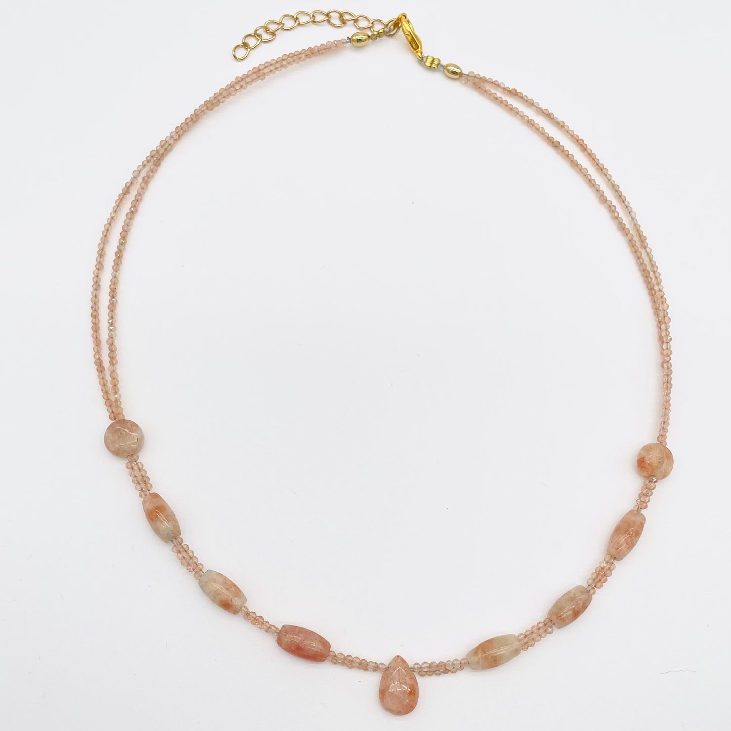 Sparkling Sunstone dainty necklace, adjustable