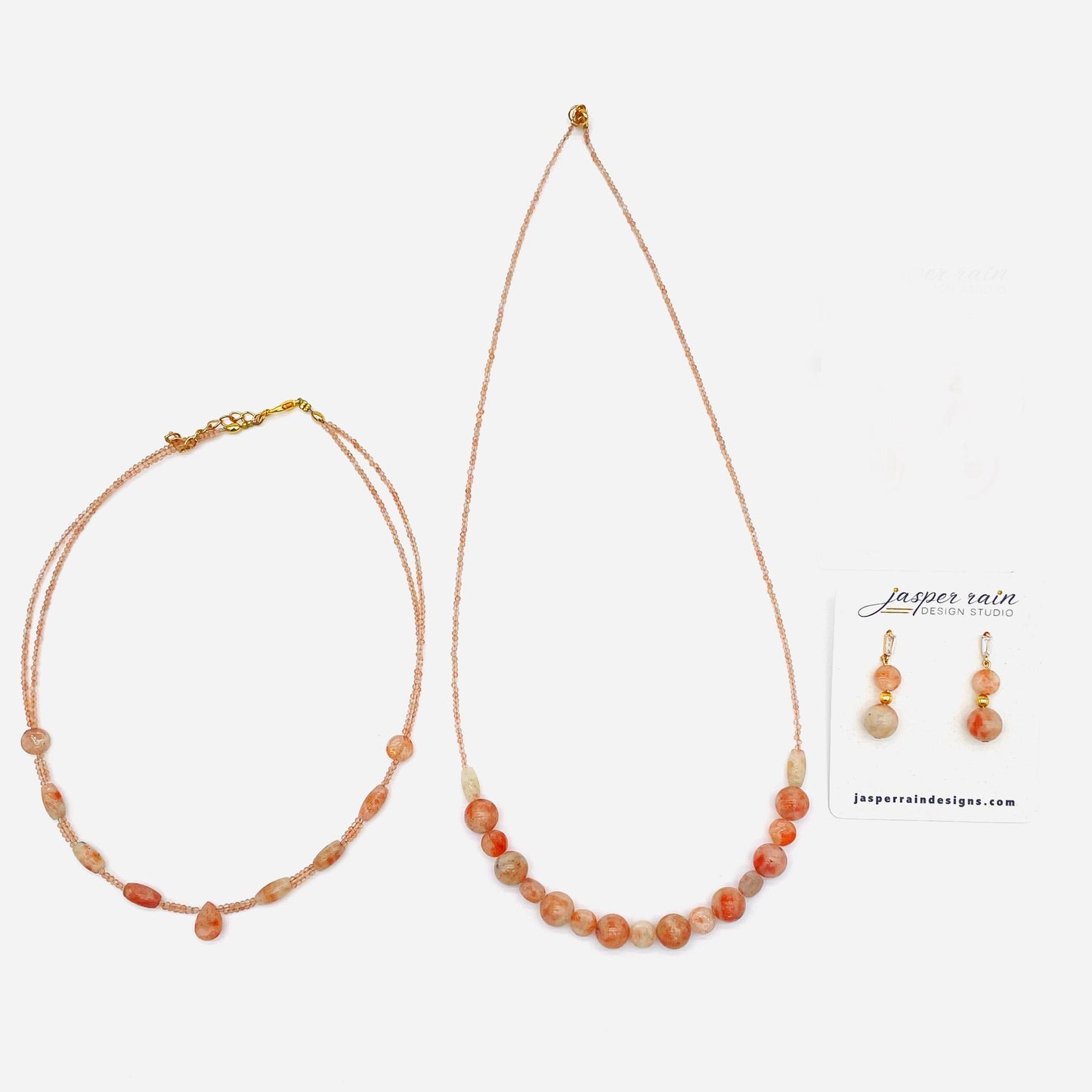 Sparkling Sunstone long necklace