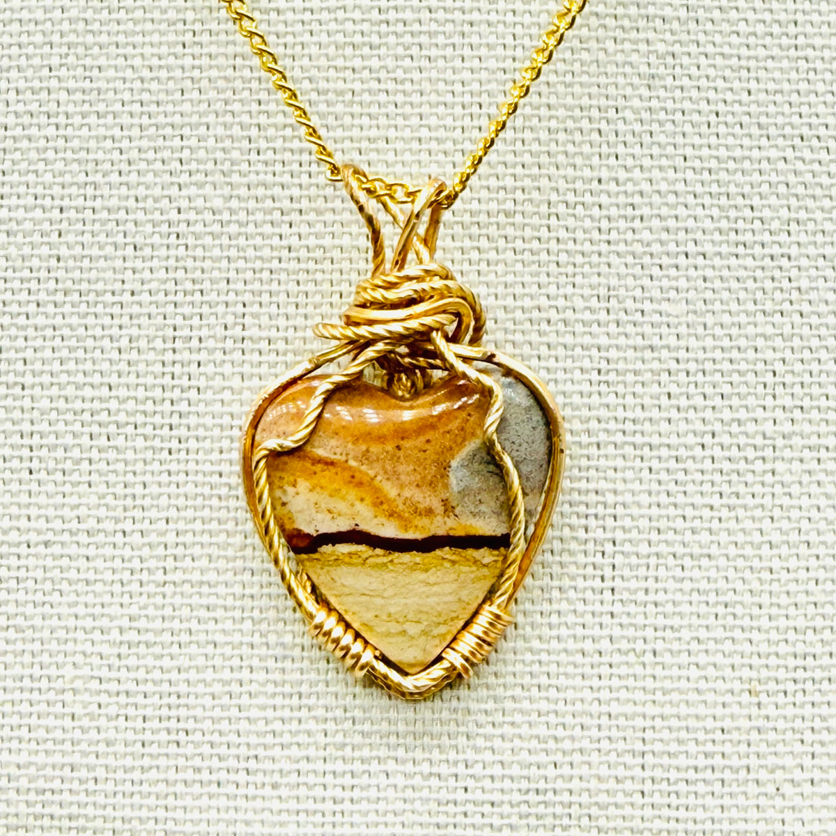 Chicken Track Jasper heart pendant- a little piece of the Wild West